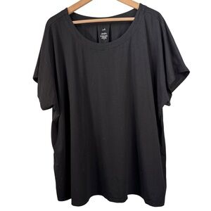J Jill Luxe Supima Black Scoop Neck Tee Size 3X Classic Capsule Minimalist Shirt
